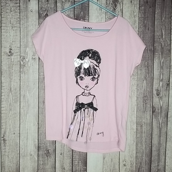 Dkny Other - DKNY girls pink short sleeve graphic tee